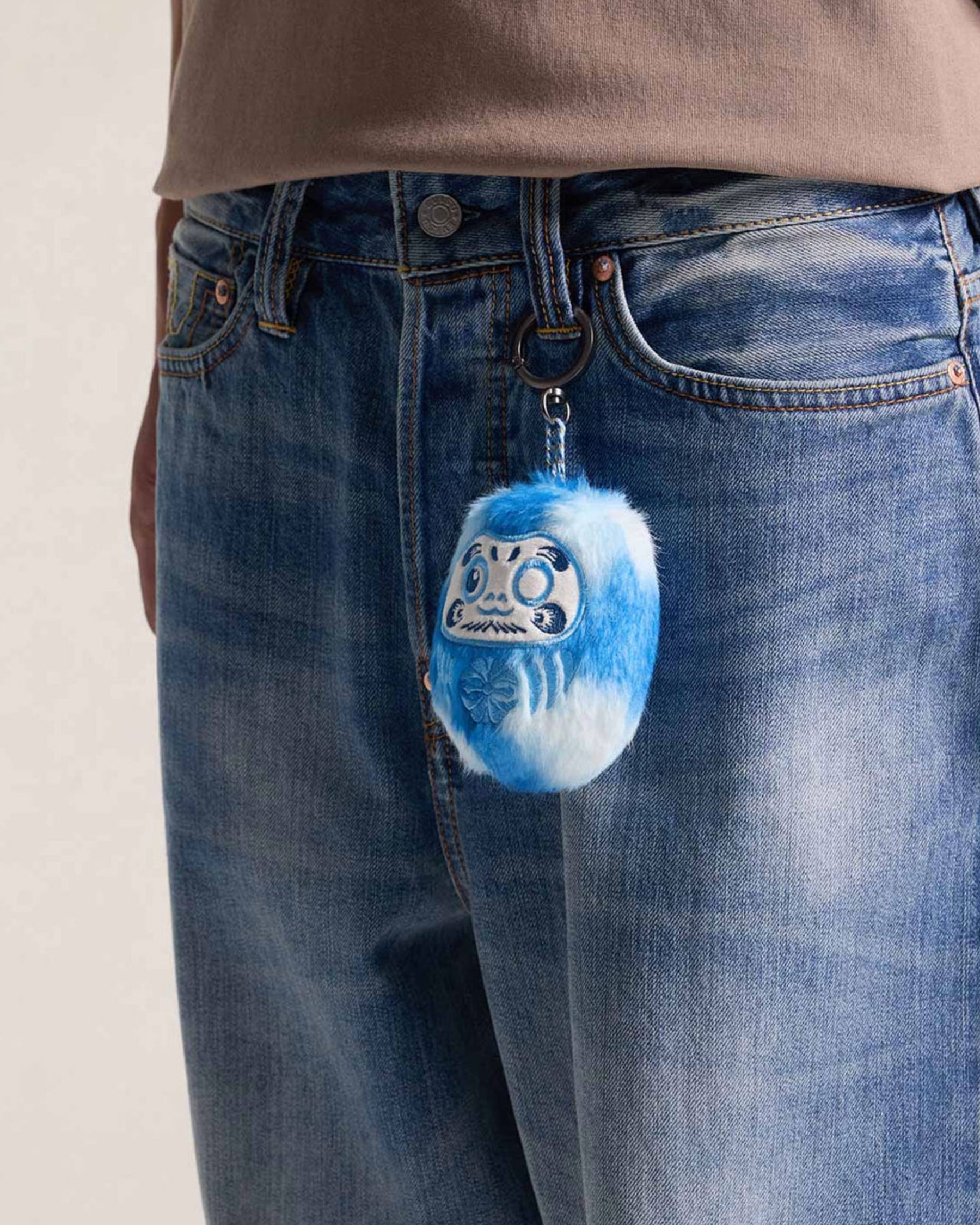 Portachiavi Evisu Daruma Plush Muti Celeste