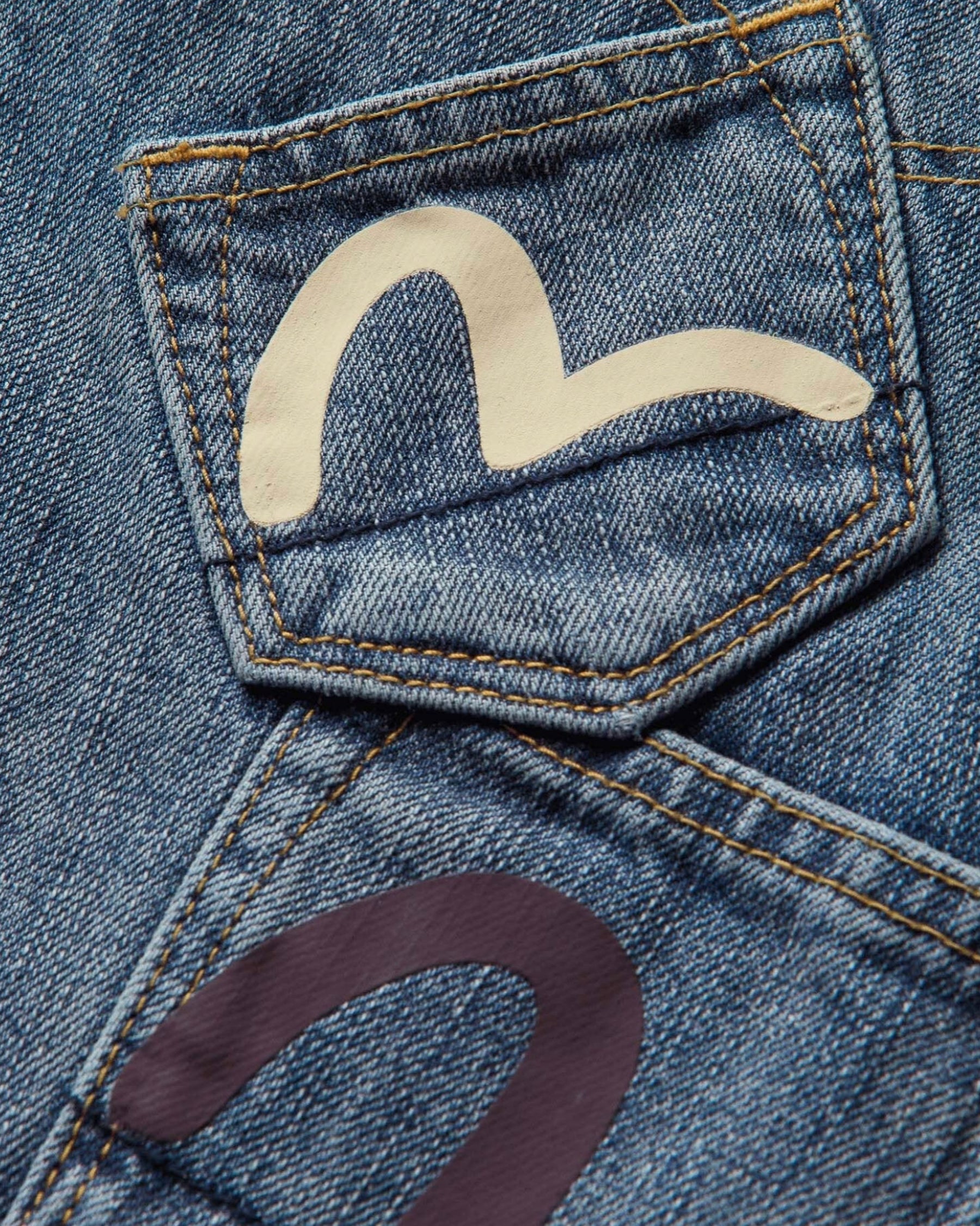 Evisu Multi Pocket Patched Daicock Jeans Mid Tone Indigo