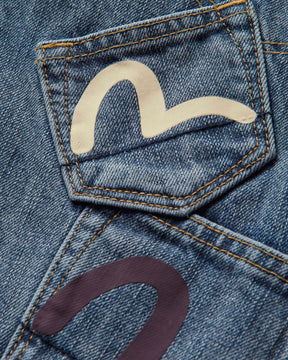 Evisu Multi Pocket Patched Daicock Jeans Mid Tone Indigo