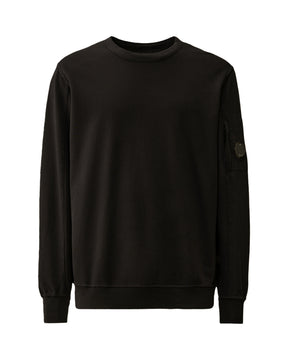 Felpa Uomo CP Company Light Fleece Crew Neck Sweatshirt Black
