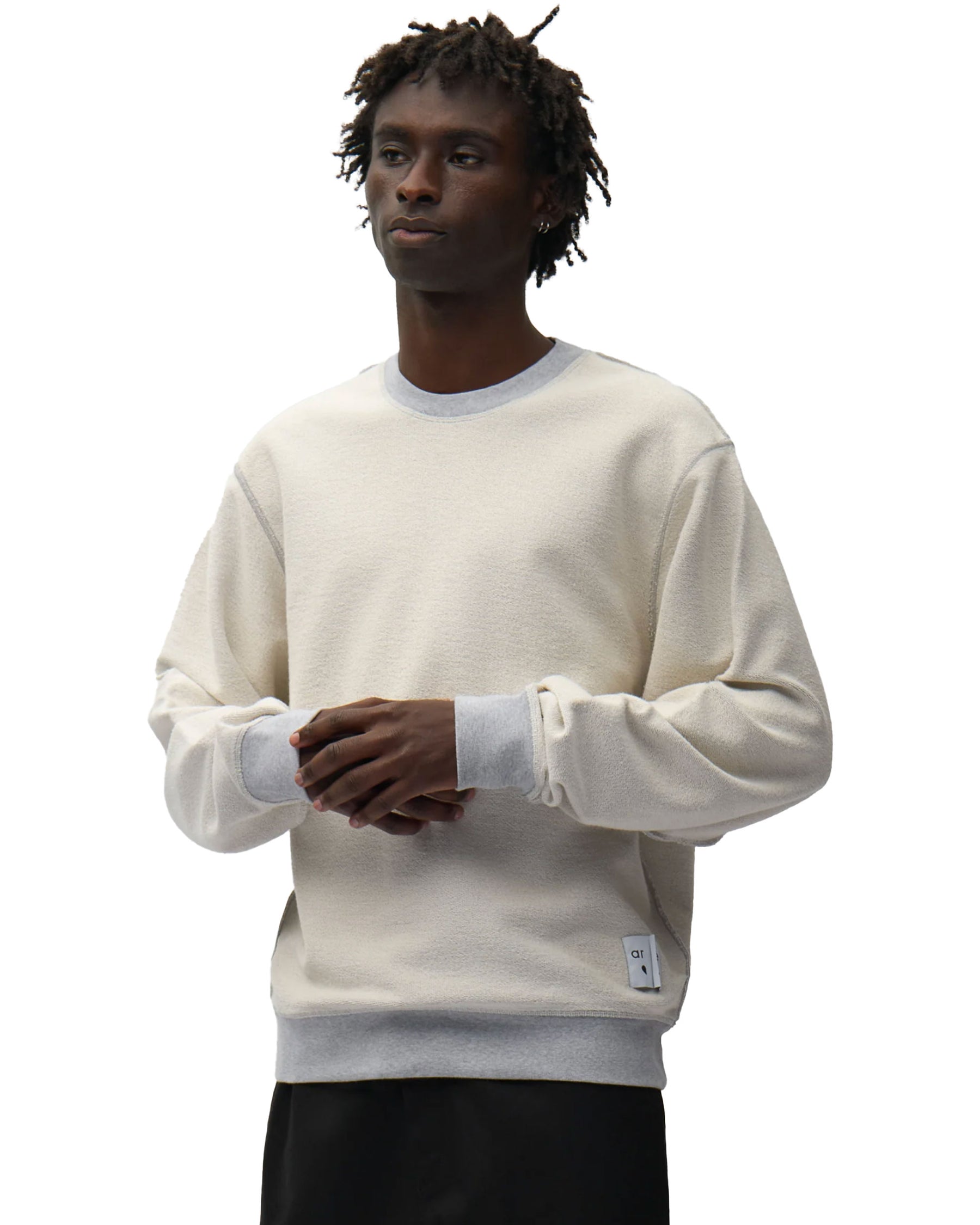 Felpa Arte Antwerp Reversible Label Crewneck Grigio
