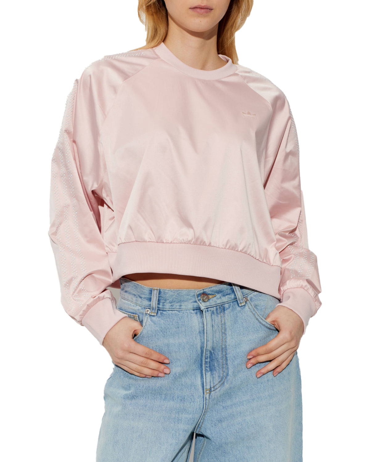 Felpa Donna Adidas Pearl Crew Sanpin Rosa