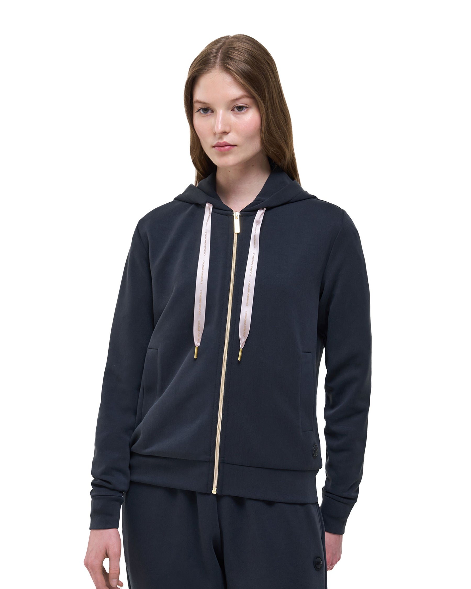 Felpa Donna Colmar Original Full Zip Blu Scuro