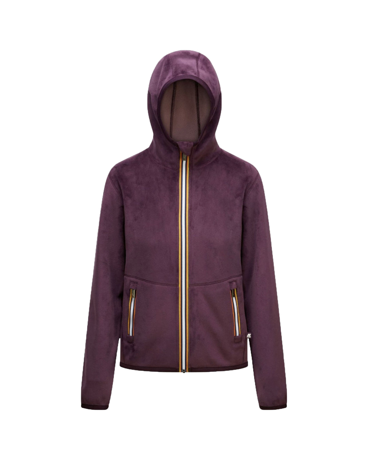 Woman's Hoodie K-Way Lily Velour Polar Double Violet