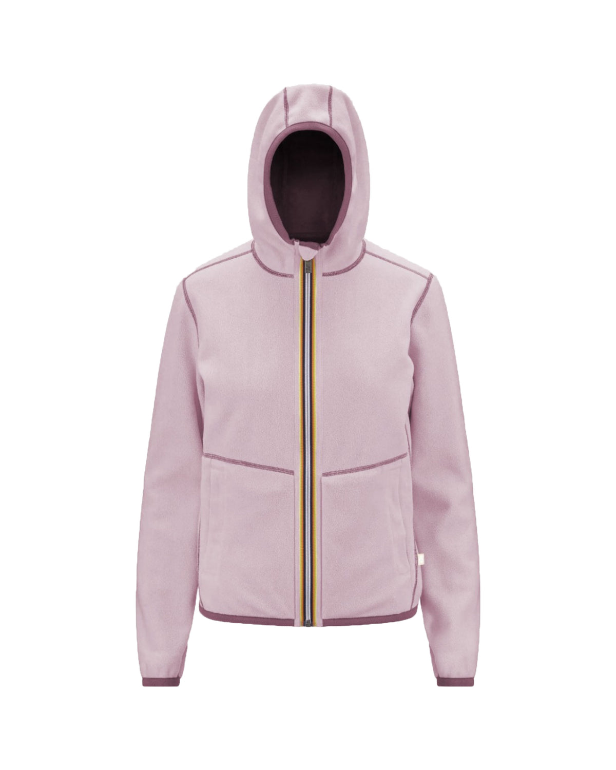 Woman's Hoodie K-Way Lily Velour Polar Double Violet