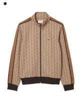 Felpa Lacoste Full Zip Monogramma Beige
