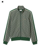 Felpa Lacoste Full Zip Monogramma Verde