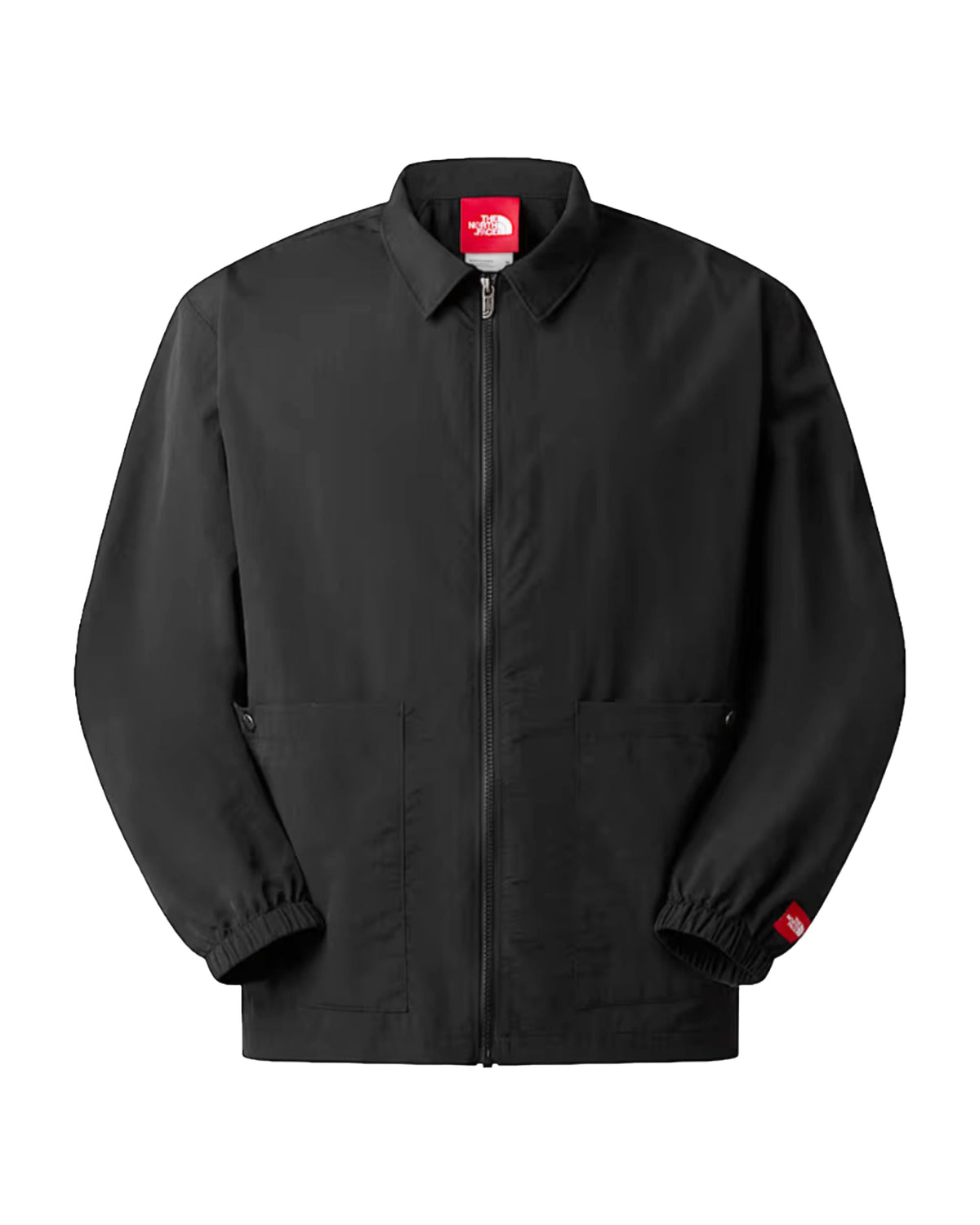 The North Face Men's Full Zip Shirt Red Box Nylon Black