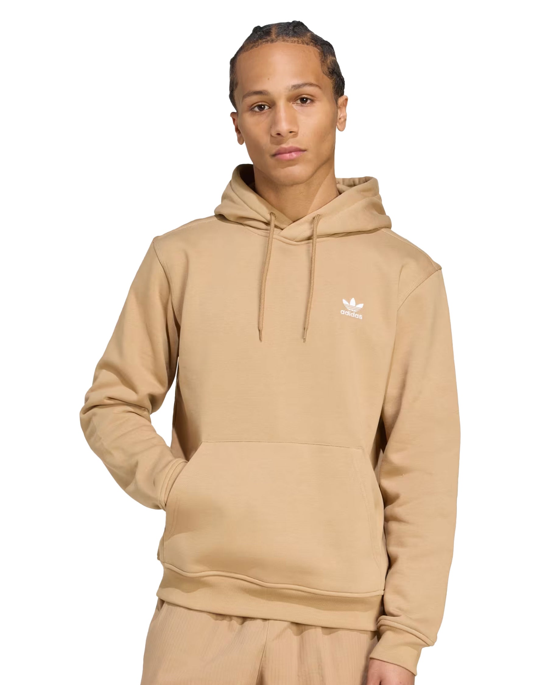 Felpa Uomo Adidas Basic Logo Marrone