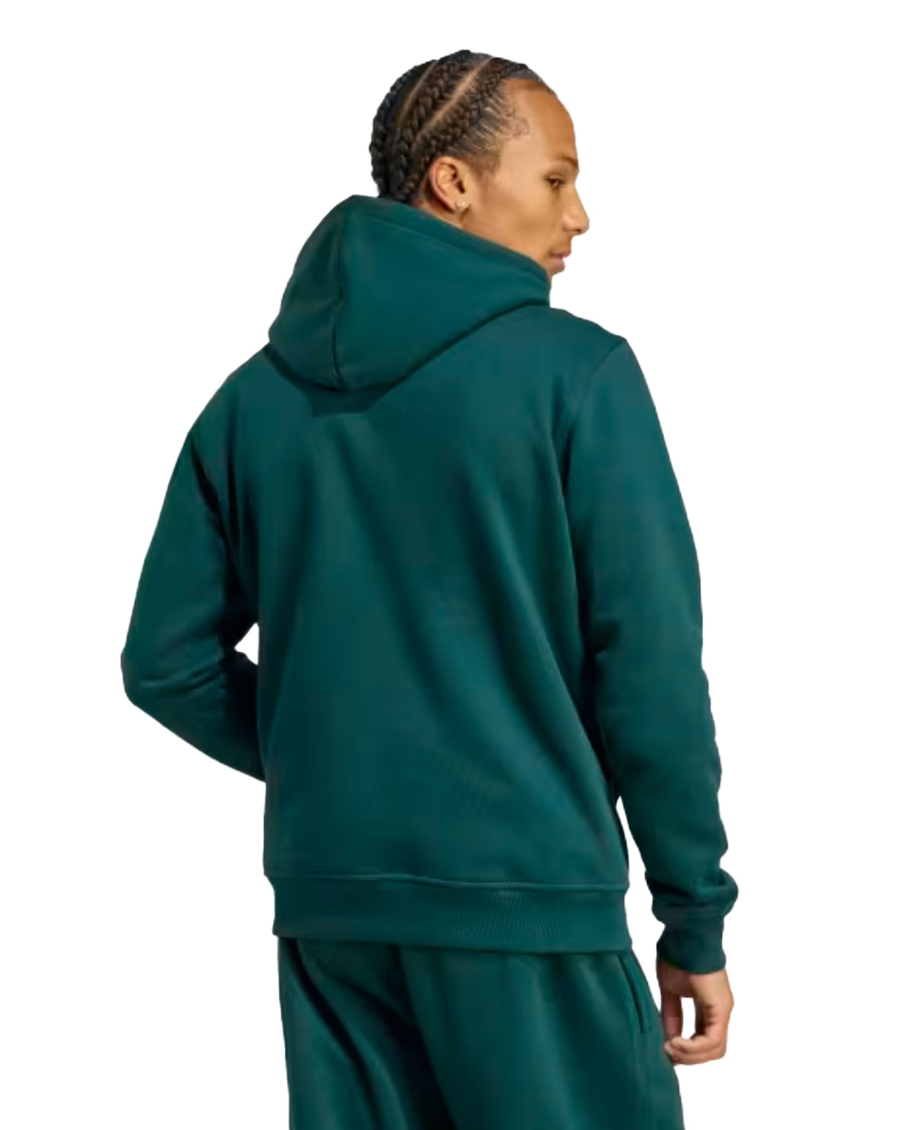 Felpa Uomo Adidas Basic Logo Verde