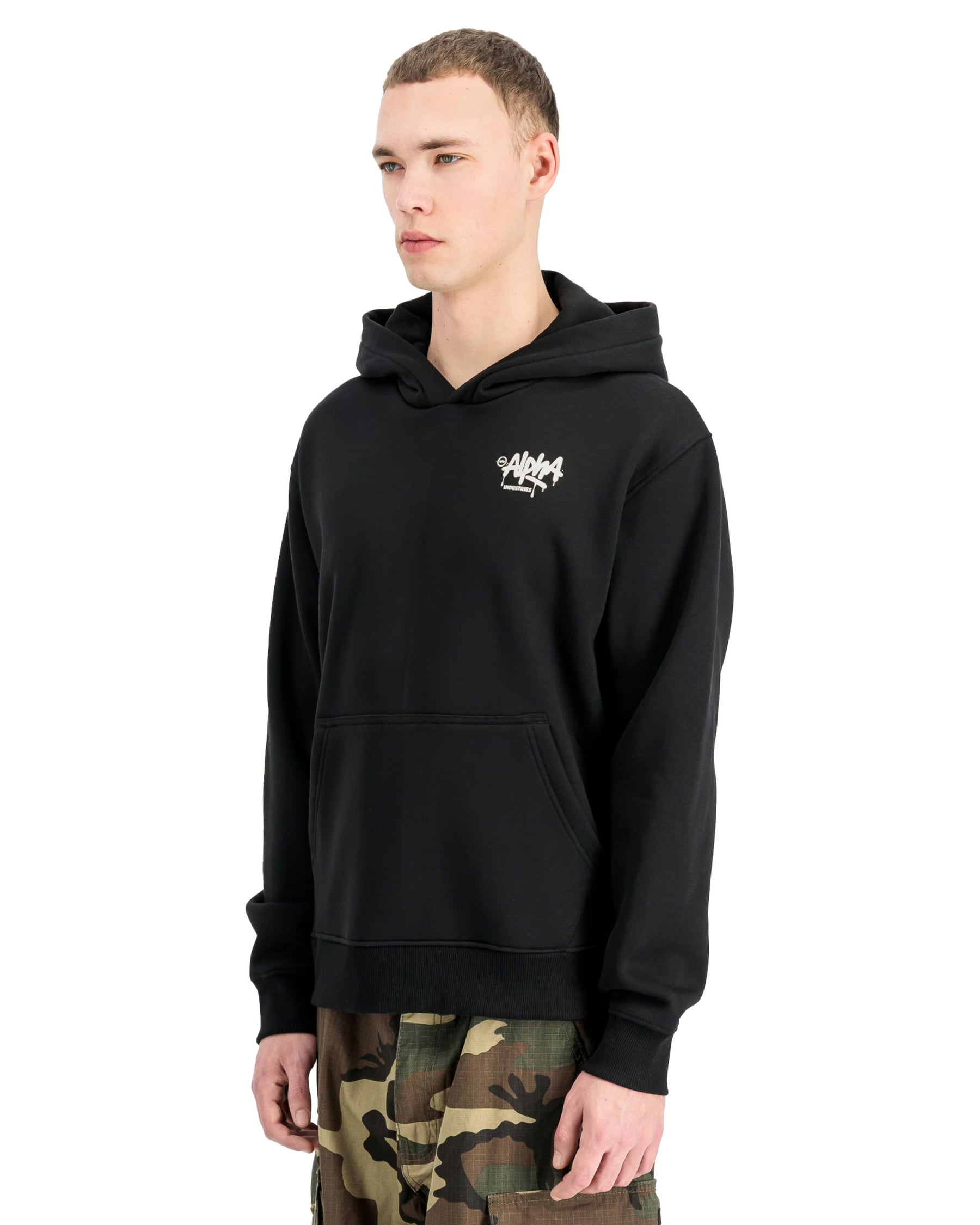 Felpa Uomo Alpha Industries Alpha Signature Hoodie Nero