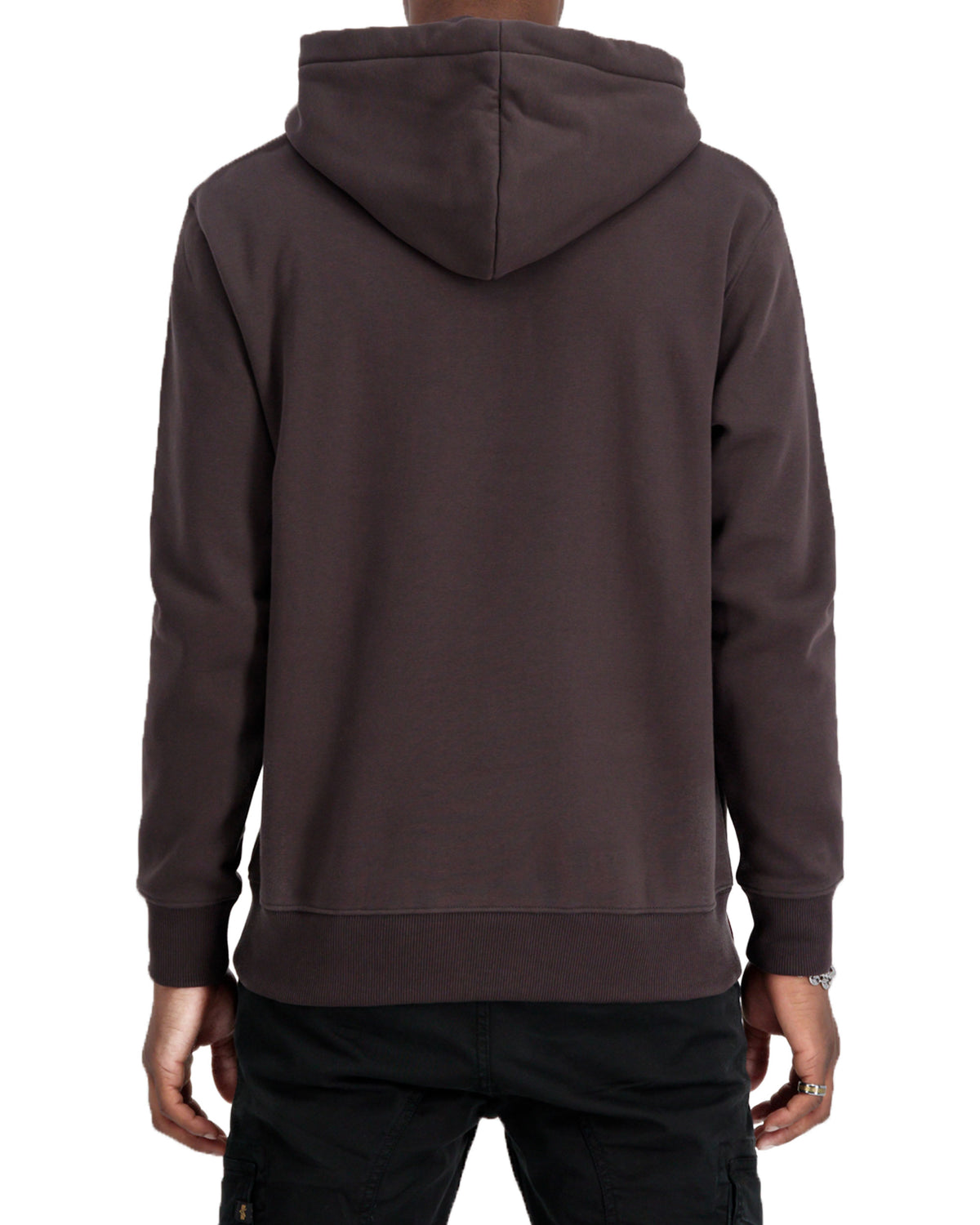 Man Hoodie Alpha Industries Basic Hoody Small Logo Hunter Brown