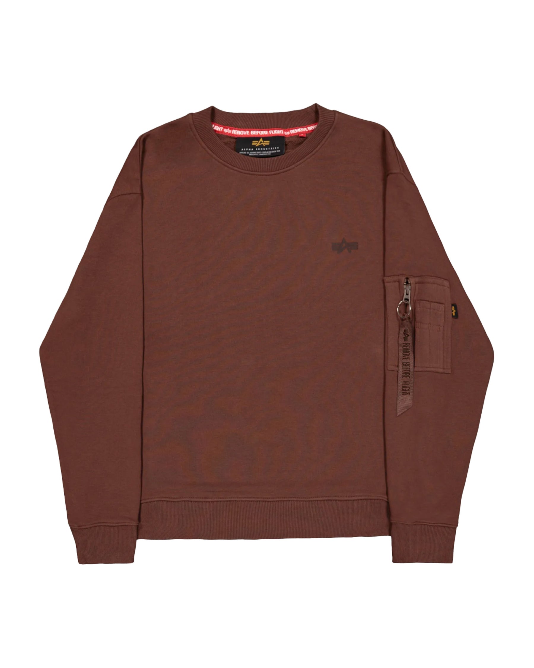 Felpa Uomo Alpha Industries DTM ML Sweatshirt Marrone