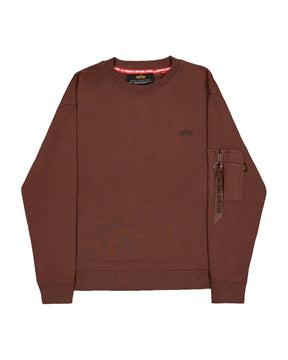 Felpa Uomo Alpha Industries DTM ML Sweatshirt Marrone