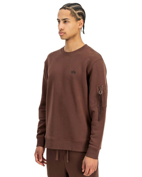 Felpa Uomo Alpha Industries DTM ML Sweatshirt Marrone