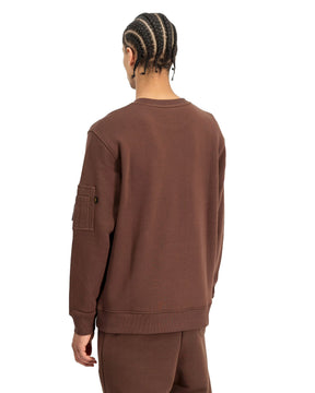 Felpa Uomo Alpha Industries DTM ML Sweatshirt Marrone