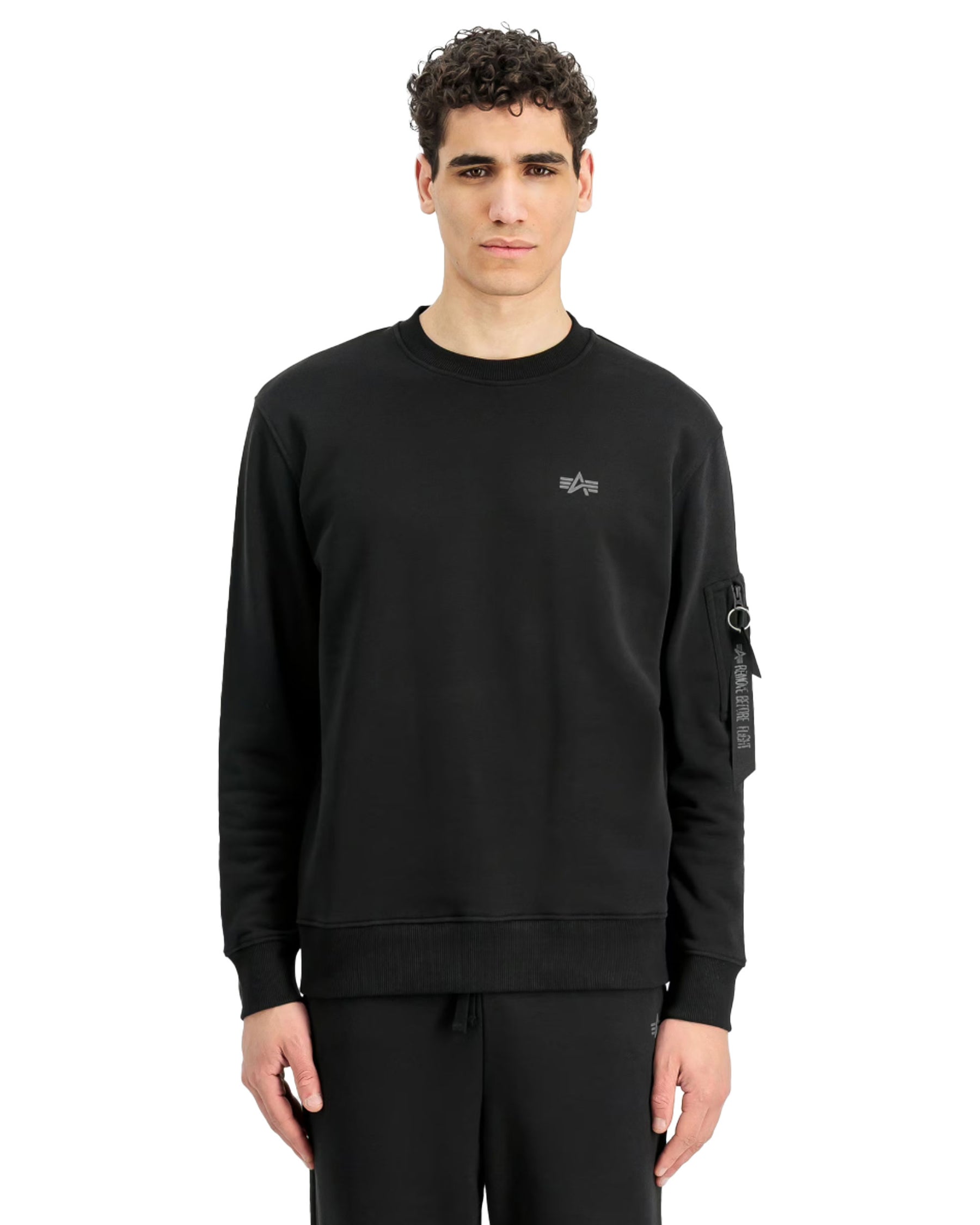 Felpa Uomo Alpha Industries DTM ML Sweatshirt Nero