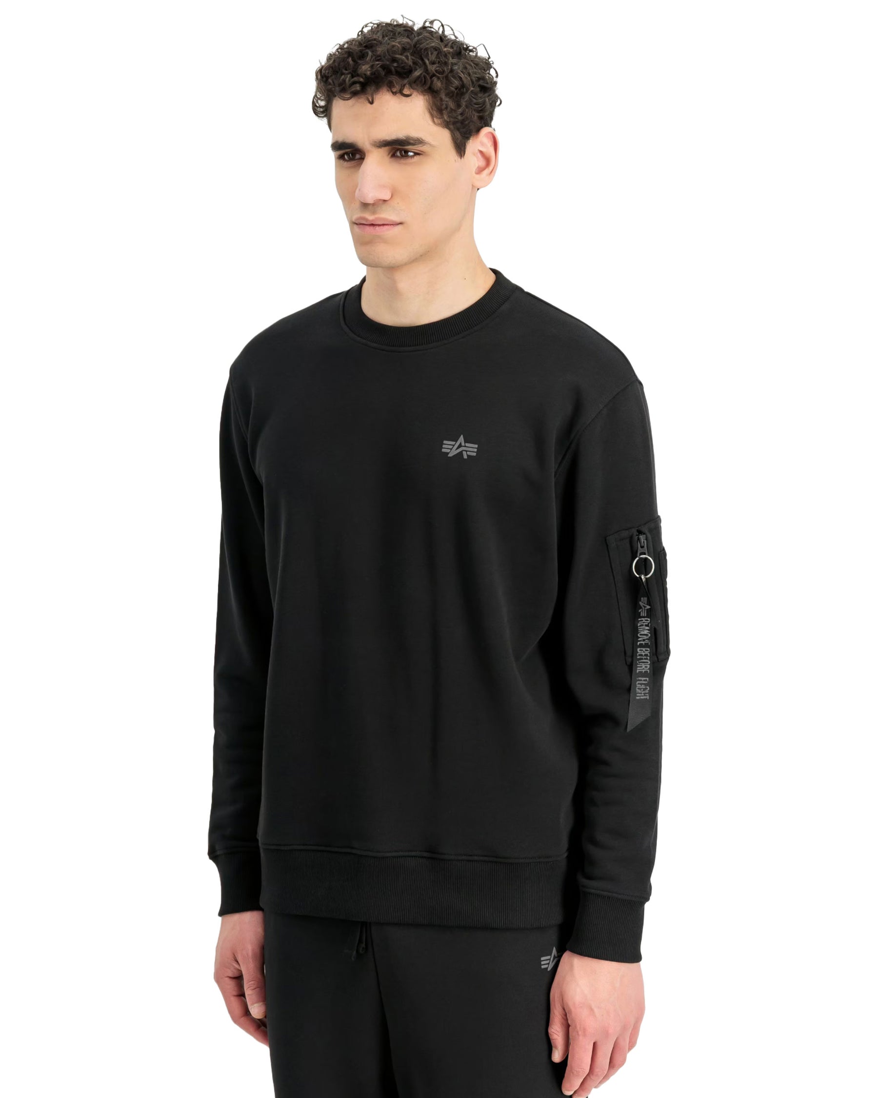 Felpa Uomo Alpha Industries DTM ML Sweatshirt Nero