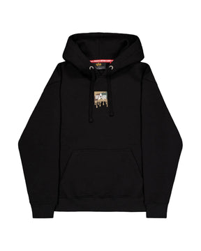 Felpa Uomo Alpha Industries Dripping Camo Print Hoodie Nero