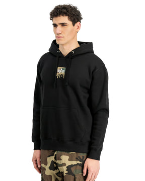 Felpa Uomo Alpha Industries Dripping Camo Print Hoodie Nero