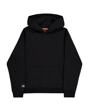 Felpa Uomo Alpha Industries Label Hoodie Back Print Black