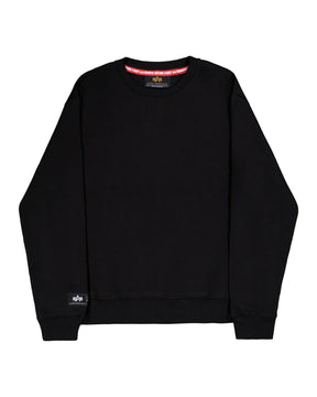 Felpa Uomo Alpha Industries Label Sweater Back Print Black