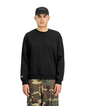 Felpa Uomo Alpha Industries Label Sweater Back Print Black
