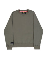 Felpa Uomo Alpha Industries Label Sweater Back Print Dark Olive