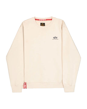 Felpa Uomo Alpha Industries Small Logo Jet Stream White