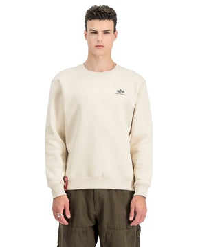 Felpa Uomo Alpha Industries Small Logo Jet Stream White
