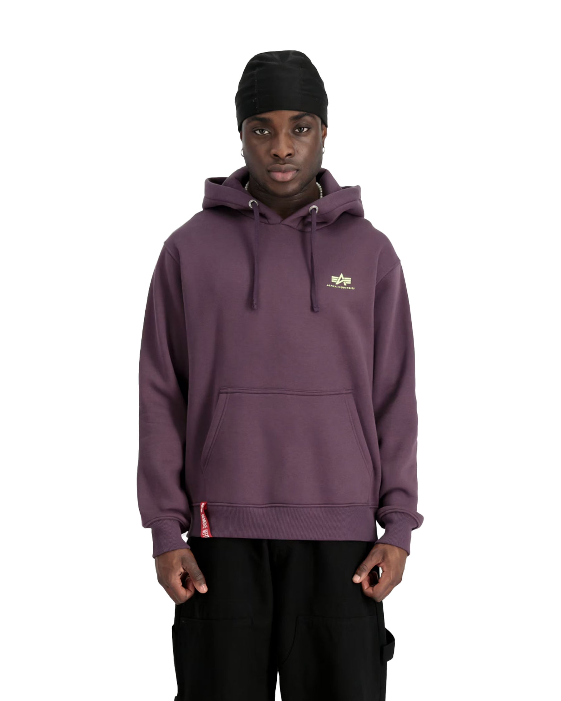 Felpa Uomo Alpha Industries Small Logo Plum