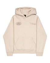 Felpa Uomo Alpha Industries World Logo Back Print Hoodie Organic Beige