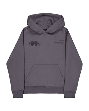 Felpa Uomo Alpha Industries World Logo Back Print Hoodie Vintage Grey