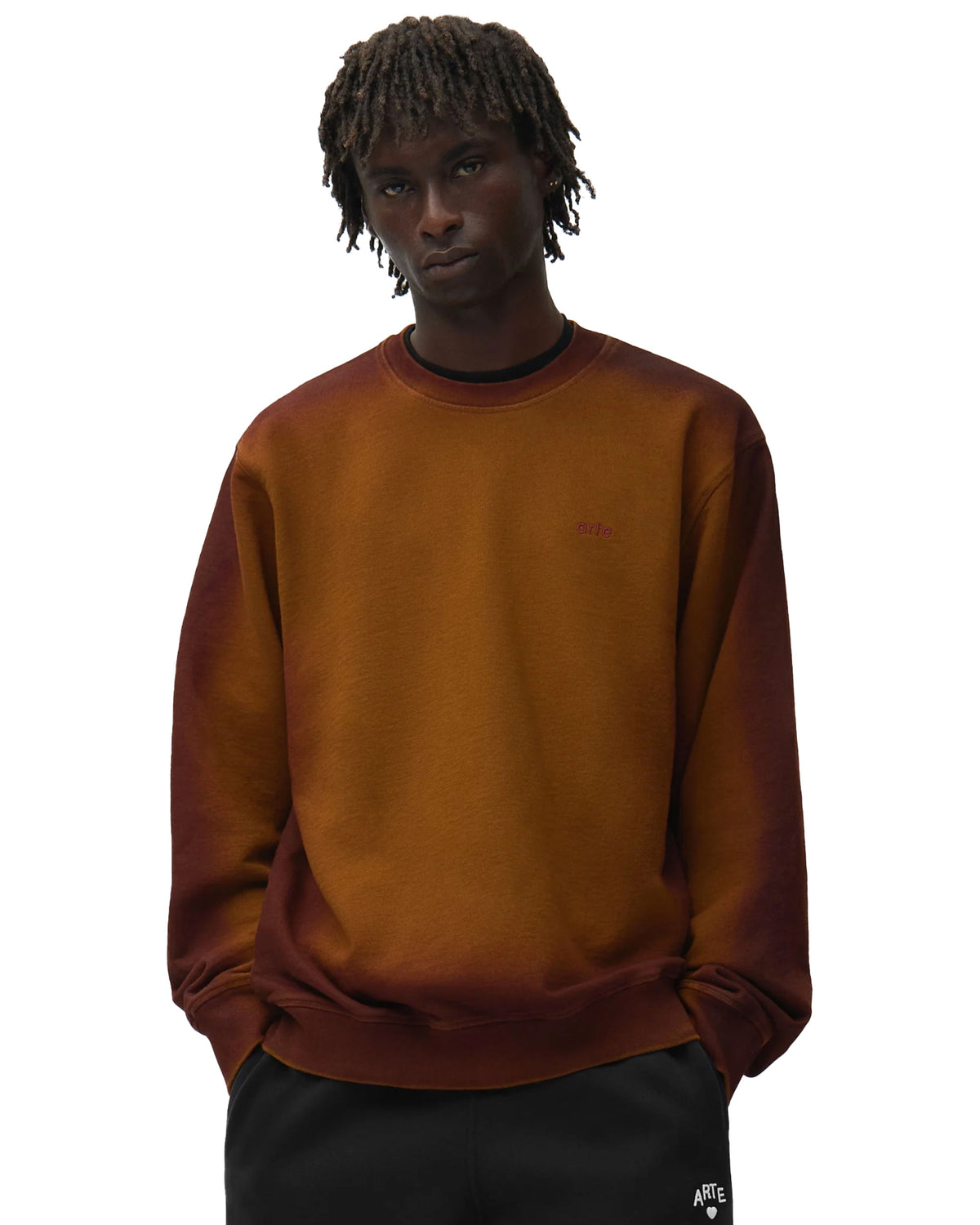 Felpa Uomo Arte Antwerp Sunfade Crewneck Brown
