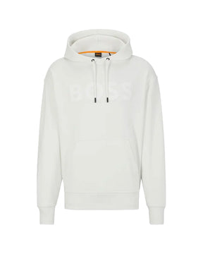 Felpa Uomo Boss Big Logo Bianco