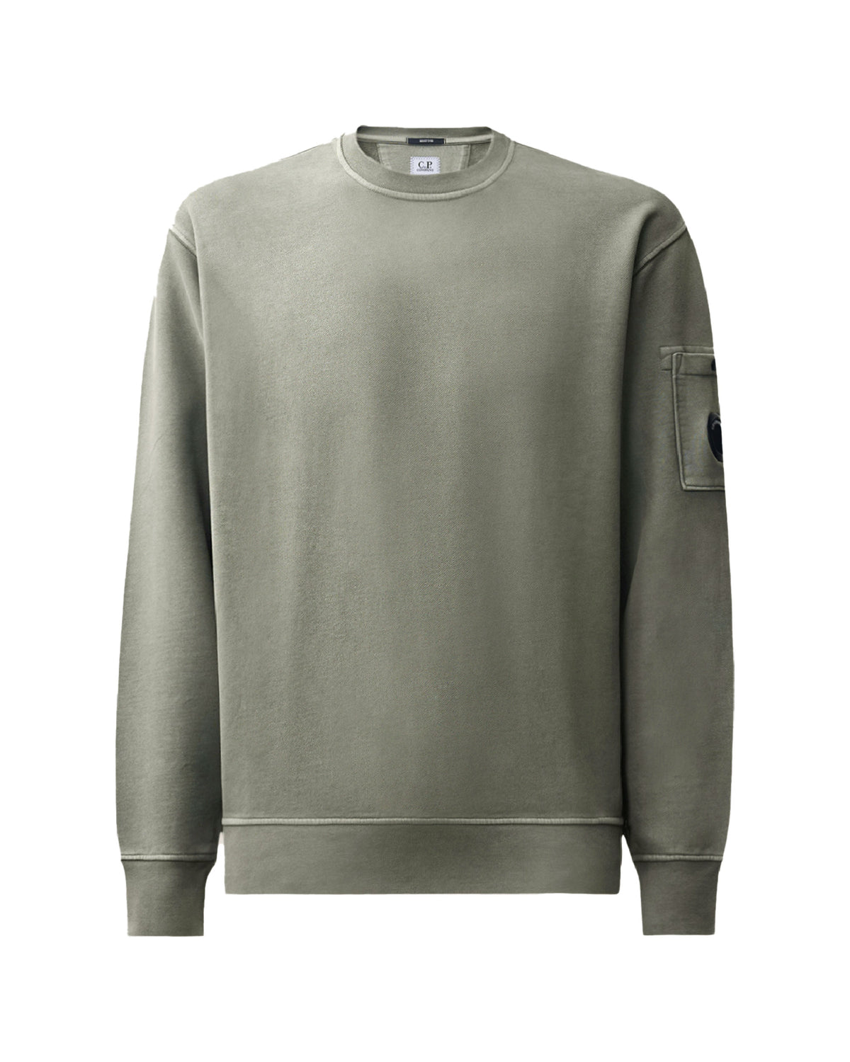 CP Company Men's Sweatshirt Brushed And Emerized Diagonal Fleece Creawneck Lens Sweatshirt Castor Gray