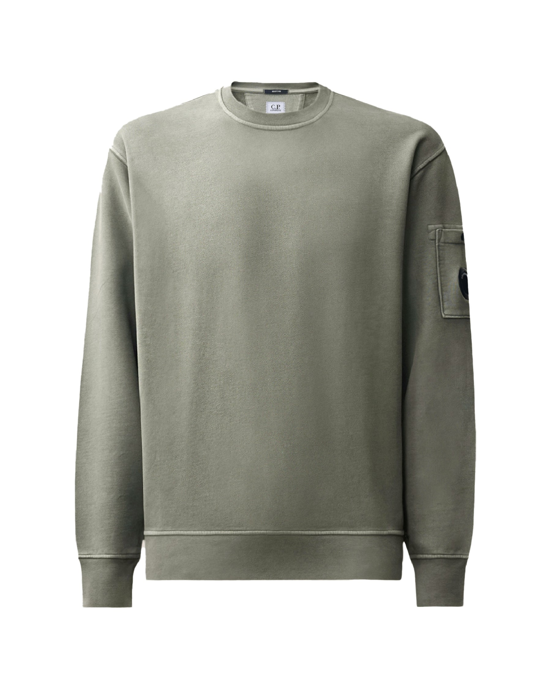 CP Company Men's Sweatshirt Brushed And Emerized Diagonal Fleece Creawneck Lens Sweatshirt Castor Gray