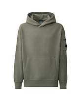CP Company Brushed And Emerized Diagonal Fleece Hooded Lens Sweatshirt Castor Gray