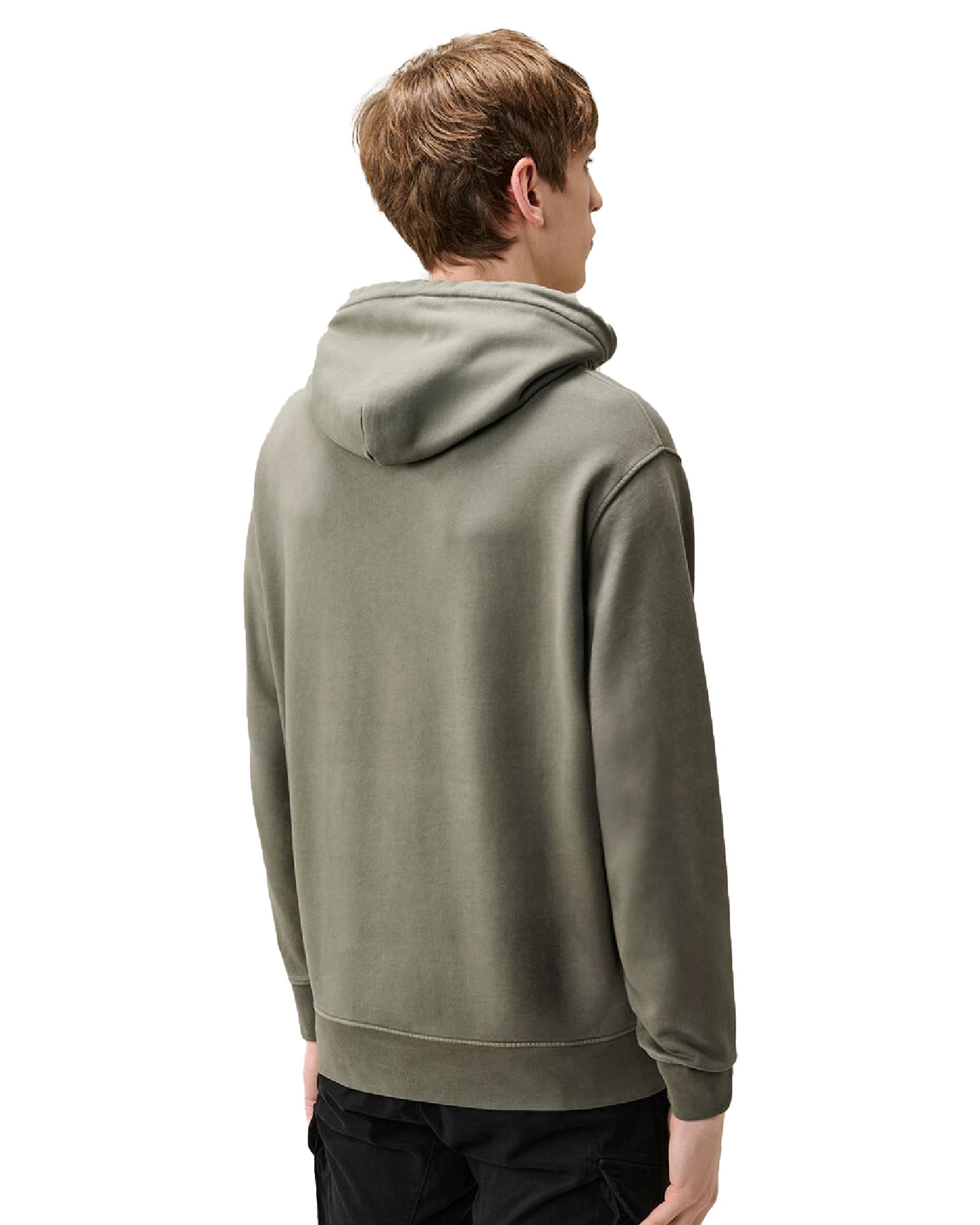 CP Company Brushed And Emerized Diagonal Fleece Hooded Lens Sweatshirt Castor Gray