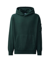 CP Company Brushed And Emerized Men's Sweatshirt Diagonal Fleece Hooded Lens Sweatshirt Ponderosa Pine