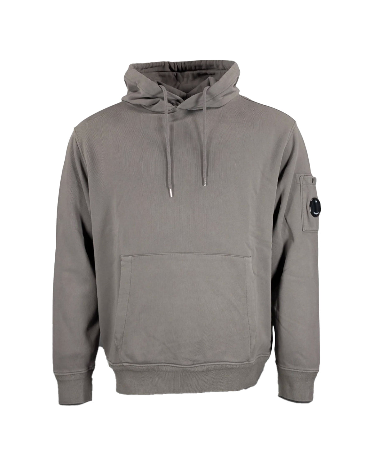 Felpa Uomo Cotton Diagonal Fleece Hooded Lens Grigio