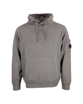Felpa Uomo Cotton Diagonal Fleece Hooded Lens Grigio
