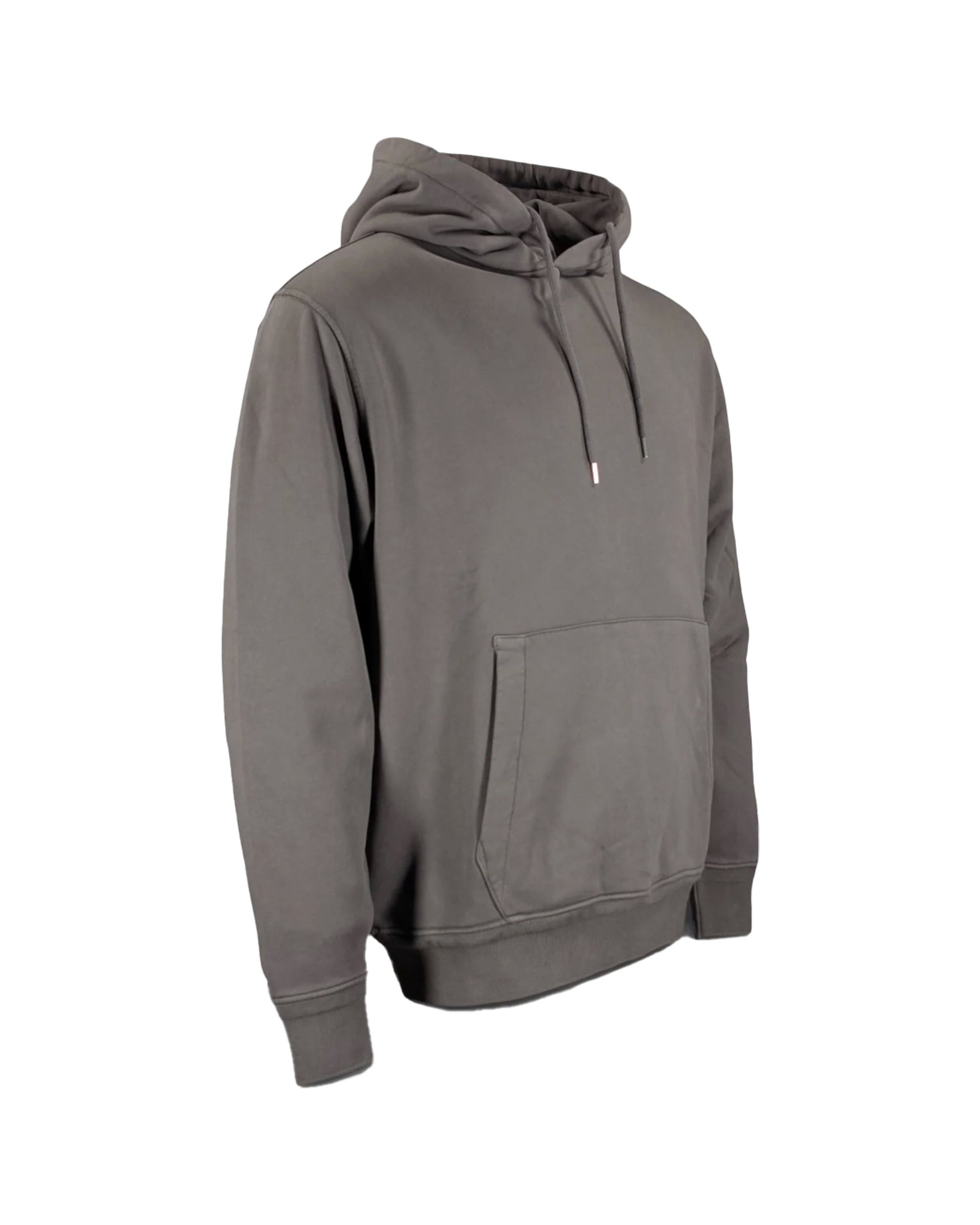 Felpa Uomo Cotton Diagonal Fleece Hooded Lens Grigio