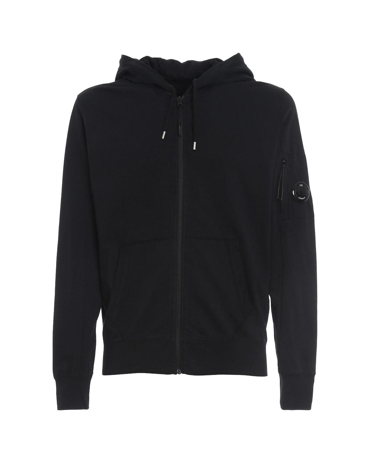 Felpa Uomo CP Company Light Fleece Full Zip Nero