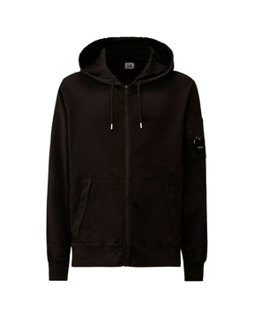 Felpa Uomo Full Zip Hooded Lens Nero