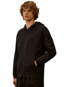 Felpa Uomo Full Zip Hooded Lens Nero