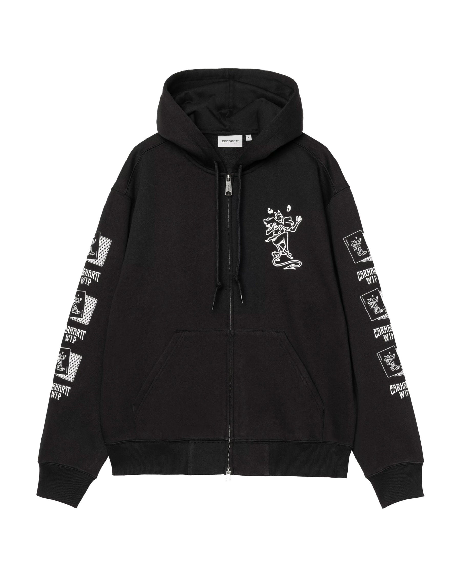 Carhartt Wip Men's Sweatshirt Hooded Playing Cards Jacket Black