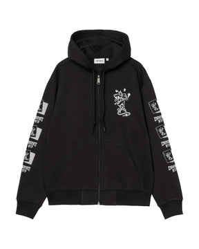 Carhartt Wip Men's Sweatshirt Hooded Playing Cards Jacket Black