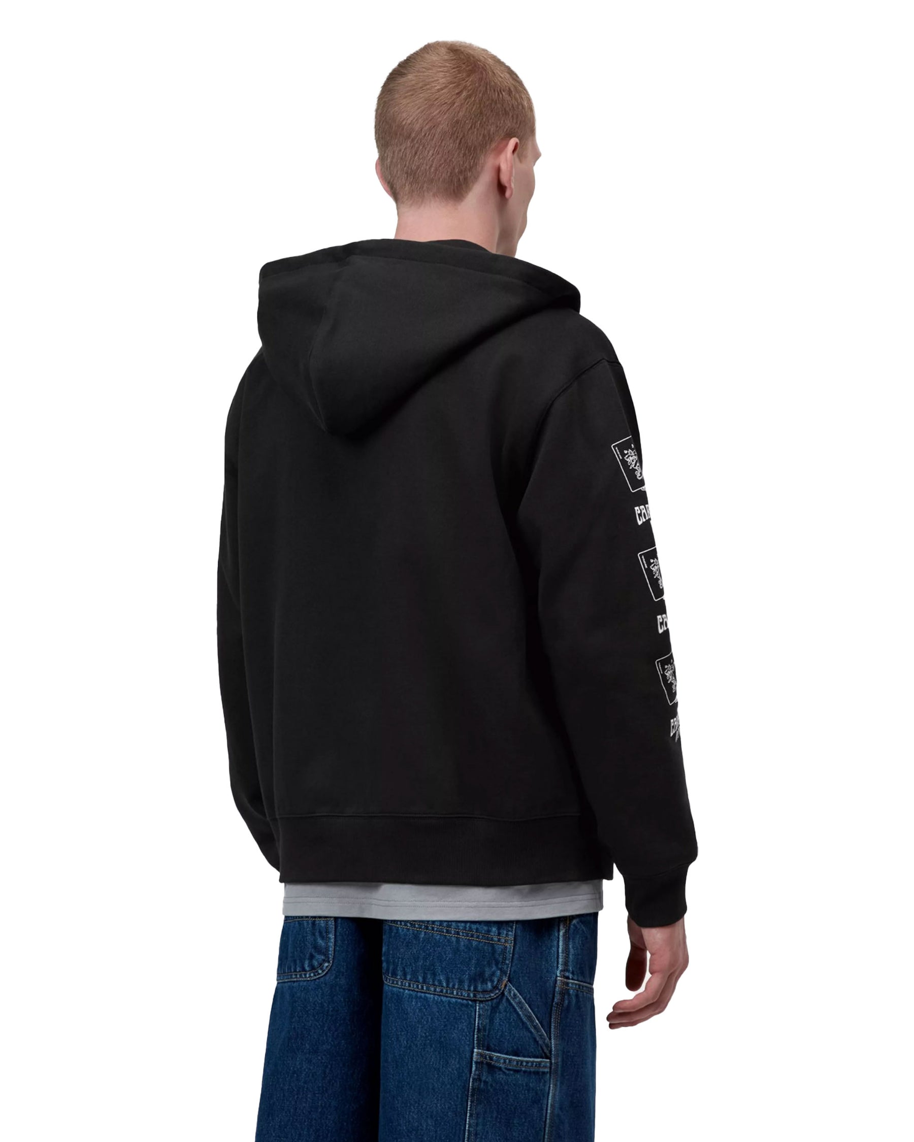 Carhartt Wip Men's Sweatshirt Hooded Playing Cards Jacket Black