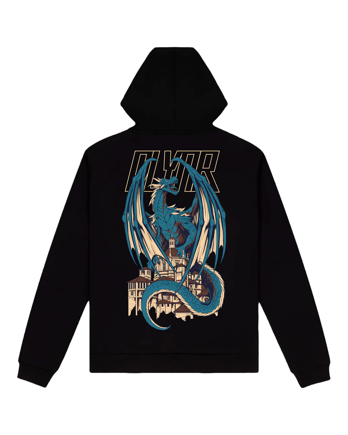 Man Hoodie Dolly Noire Blue Dragon Black